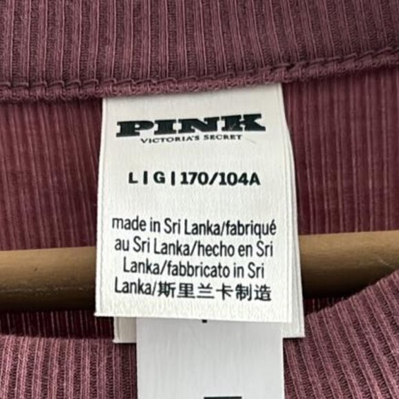 Pink Victoria's Secret Ribbed Long Sleeve Cropped Top - Picture 6 of 8